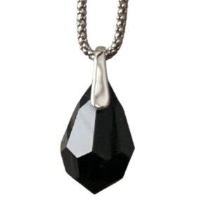 TOCARA Black Teardrop Diami Pendant Silver 925 / Jewelry
